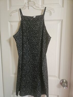Old Navy Black Dress with White Dot Print - Mini Halter